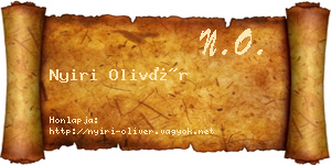Nyiri Olivér névjegykártya