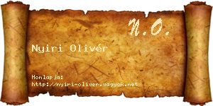 Nyiri Olivér névjegykártya